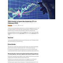 M&A market in Spain decreases by 27% in February 2025